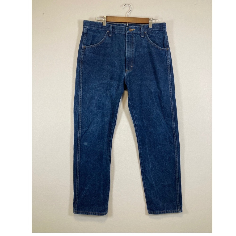 Rustler Straight Leg Jeans Mens 36x32 Heavyweight Blue Denim 100% Cotton
